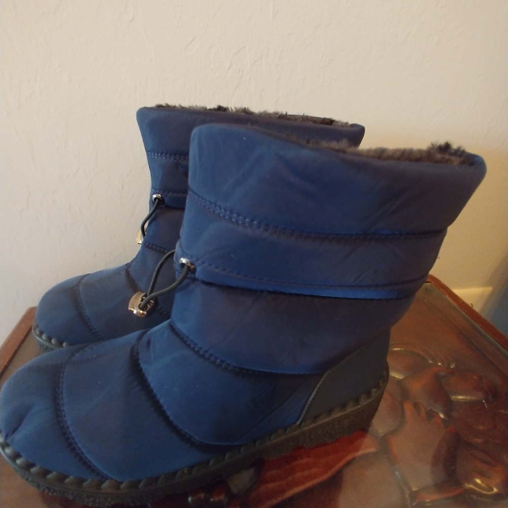 Women’s Blue Winter Ankle Boots Size 8